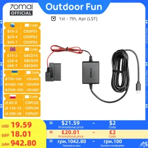 Kit di Alimentazione Regolabile 70mai con Interfaccia OBD II Type-C Plug & Play, Sorveglianza Parcheggio 24H per Dash Cam 70mai
