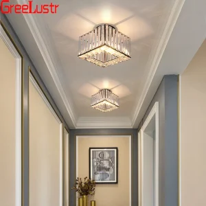 Lampadari moderni in cristallo oro/nero plafoniera da incasso lampada da soffitto E27 apparecchi a LED per camera da letto corridoio ufficio