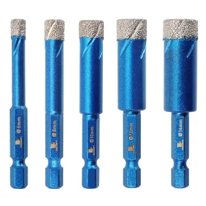 BRSCHNITT Punte diamantate Fori per carotaggio con gambo rapido Sega per piastrelle Porcellana Granito Marmo Diamante 6/8/10/12/14mm Esagonale otwornice do gresu punta diamantata per piastrella