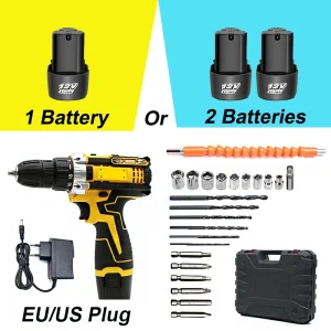 Trapano elettrico al litio Cacciavite elettrico Trapano elettrico a mano Set di utensili elettrici Confezione di scatole di accessori multifunzionali