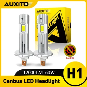 AUXITO 2 pz 12000LM H1 LED Canbus faro 60W fendinebbia Fanless Wireless Mini Size per Auto Super Bright 6500K Plug and Play