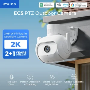 IMILAB EC5 -Kit sistema di sicurezza intelligente, videosorveglianza esterna, controllo app wireless, telecamera con proiettore, Wi-Fi, 2K