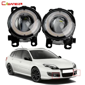 2 X Car LED Fog Light Assembly Angel Eye Daytime Running Light DRL 30W 8000LM 12V per Renault Laguna 3/III Grandtour 2005-2015