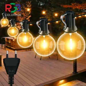 LUCE da esterno, stringa luminosa a LED da 15 m con 50 lampadine, luce decorativa per esterni e interni impermeabile IP44 utilizzata per il giardino
