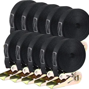 10 X Cinghie di tensione Cinghie di ancoraggio rigide Cinghia di tensione a cricchetto Un pezzo 6M x 25mm