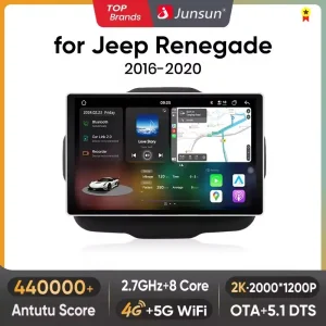 Sistemi intelligenti per auto Junsun 7870 2K Wireless CarPlay Android Auto per Jeep Renegade 2016 2017 2018-2020 RDS FM Multimedia