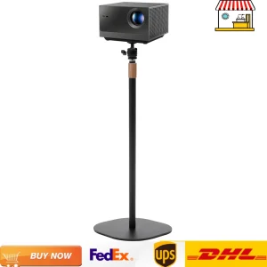 Supporto per proiettore retrattile indipendente Supporto per proiettore in metallo tipo pavimento regolabile Nero Girevole a 360 gradi