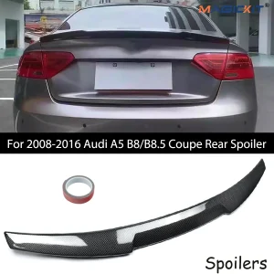 Per il 2008-2016 Audi A5 B8 Coupé Spoiler Posteriore Quattro 4 Porte V-Style Baule Posteriore Ala In Fibra di Carbonio Look Spoiler Ala AUTO accessori