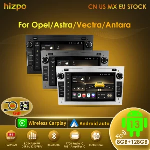 Hizpo Autoradio Multimediale Android 13 Per Opel Astra HJ 2004 Vectra Vauxhall Antara Zafira Corsa CD Vivaro Meriva 2din Player