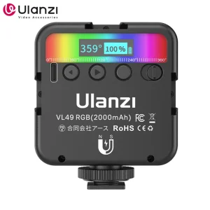 Ulanzi VL49 RGB Mini Pocket RGB Luce video Luce di riempimento per fotocamera DSLR Smartphone Fotografia Streaming live 2500-9000K 2000mAh