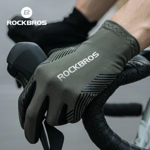 ROCKBROS Guanti da ciclismo estivi Traspiranti MTB Bici da strada Guanti antiscivolo Touch Screen Guanti da equitazione per moto con dita intere primaverili