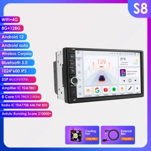 AutoRadio Android 2 Din per AutoRadio multimediale Stereo universale lettore Video Carplay USB DSP navigazione GPS schermo per auto da 7 pollici