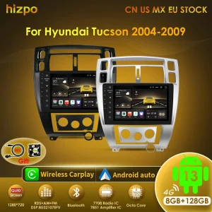 Hizpo Android 13 Autoradio per Hyundai Tucson 2004-2009 Lettore video multimediale Navigazione 2 Din Unità principale Stereo Carplay GPS