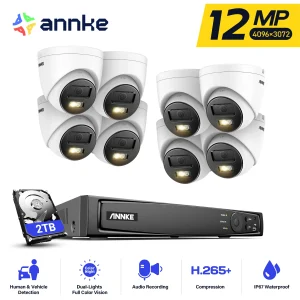 ANNKE 12MP Smart Dual Light Kit telecamera di sicurezza Cam 8CH NVR 8PCS POE Camera Outdoor CCTV Video sorveglianza Telecamera di protezione