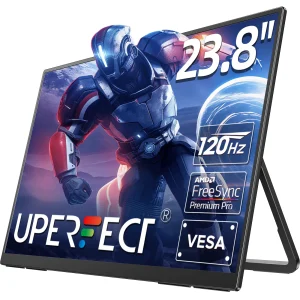 Monitor da gioco portatile UPERFECT da 24″ 120HZ FHD 180 ° Secondo schermo esterno regolabile per display portatile di grandi dimensioni per telefono PC Steamdeck