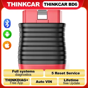 NUOVO THINKCAR BD6 Bluetooth obd2 Scanner Tutte le auto Diagnosi del sistema completo 5 Servizio di ripristino (OLIO, spurgo, freno, ETS, IMMO) Strumento diagnostico automobilistico gratuito a vita