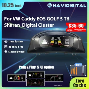 Cruscotto digitale LCD Carcluster Cluster per VW Caddy Touran Transportor T6 EOS Sharan Golf 5 Pannello strumenti virtuali Cockpit
