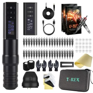 Penna kit macchina per tatuaggi wireless professionale T-Rex Ambition con display LED digitale con motore coreless di potenza portatile per body art