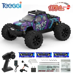 Teeggi 1/14 4WD Ad Alta Velocità Rc Fuoristrada Auto 100KM/H Motore Brushless 3S Camion di Controllo Remoto Drift Auto Da Corsa giocattoli Per i regali del capretto