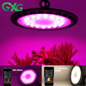 Lampada LED UFO per Coltivazione, Spettro Completo, 100W 150W 200W, Impermeabile, per Piante da Interno, Serre, Tende Idroponiche