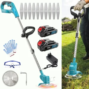 Tagliaerba da giardino elettrico a 2 batterie senza fili con lame Tagliaerba a corda senza fili compatibile con Makita 18v