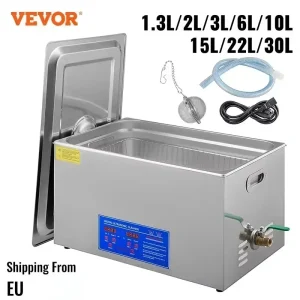 VEVOR Lavatrice Portatile 1.3-30L, Pulitore a Ultrasuoni, Macchina per Pulizia a Ultrasuoni, Lavatrice Portatile