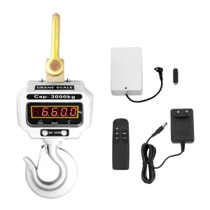 SucceBuy Bilancia per gru digitale da 3000/5000 kg Bilancia sospesa in alluminio pesante con display LCD OCS-T Gancio ad anello rinforzato per l’industria