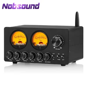 Nobsound EQ5 PRO Mini Preamplificatore EQ a 5 bande Equalizzatore stereo Bluetooth Processore audio da scrivania con VU Meter