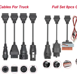 Set completo di cavi per auto/camion da 8 pezzi per cavi per camion con connettore diagnostico TCS PRO per AUTOCOM