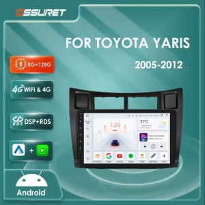 Autoradio Android per Toyota Yaris 2005 2006 2007 2008-2012, lettore multimediale video 2din 7862 GPS, stereo auto con navigatore 4G AI Carplay