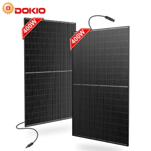 DOKIO pannello solare 400W/800W – pannelli solari Monocristallini ad Alta Efficienza, Compatibili con Sistemi Fotovoltaici Off-Grid per Balcone, Terrazza e Giardino, Casa e Appartamento