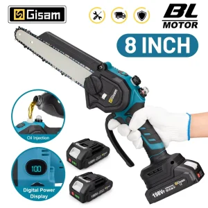 Gami 8 Pollici Brushless Sega A Catena Cordless Sega Elettrica Lavorazione Del Legno Giardino Potatura Motosega Strumento di Potere Per Makita 18V Batteria Spille
