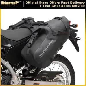 Rhinowalk Borsa da moto 100% impermeabile 18L/28L/48L Grande capacità 2 pezzi Borsa laterale da sella per moto universale