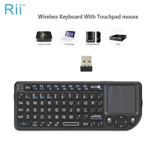 Mini tastiera wireless originale Rii X1 da 2,4 GHz Tastiere inglesi/RU/ES/FR con touchpad per Android TV Box/PC/laptop