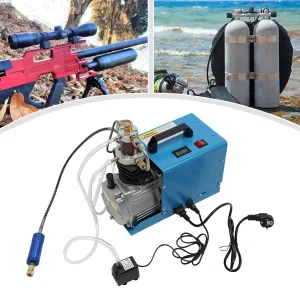 Pompa del compressore d’aria ad alta pressione 300Bar 220V 1.8KW Set pompa d’aria elettrica portatile con separatore olio-acqua + manometro 2800 giri/min