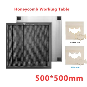 Tavolo da lavoro a nido d’ape per incisore laser CNC a due alberi in metallo per macchina da taglio CO2/diodi/incisore laser TS2 430×400/ 500x500mm