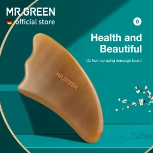 MR.GREEN Guasha Raschiatura Bordo da massaggio Corno di bue Viso Collo Massaggio del corpo Strumento di bellezza SPA Cura della pelle Raschietto per alleviare il dolore al collo