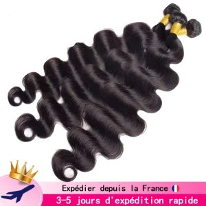 28 30 pouces cheveux bressiliens armure faisceaux corps vague Remy cheveux humains extensions de cheveux naturels pour les femmes