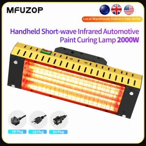 DATOUBOSS 2000w 110V/220V Lampada portatile per polimerizzazione a vernice a infrarossi Lampada portatile per riscaldamento a onde corte Uso per strumento di riparazione carrozzeria auto