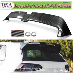 STILE OETTINGER PER 2015 -2017 VW GOLF 7 MK7 MK7.5 SPOILER POSTERIORE COLORE CARBONIO