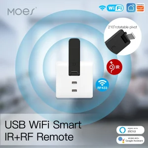 Moes Tuya telecomando WiFi a infrarossi Wireless USB IR + RF ruotare per interruttore ventola TV Smart Home Automation supporto Alexa