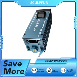 Modulo laser a infrarossi SCULPFUN IR-2 da 2 W, lunghezza d’onda 1064 nm, punto laser 0,03 mm, per serie S9 / S10 / S30/serie Ultra / SF-A9