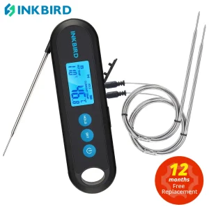Termometro digitale della carne di INKBIRD 2 Sec IHT-2PB istantaneo della lettura con le sonde esterne esposizione della lampadina di Bluetooth per grigliare BBQ
