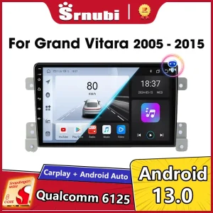 Srnubi Android 13 Carplay Autoradio per Suzuki Grand Vitara 3 2005 – 2015 Lettore multimediale 2 Din Navigazione GPS IPS DVD stereo