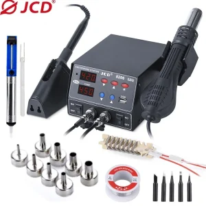 Stazione di saldatura SMD JCD 800W Calore rapido Pistola di calore 3 in 1 Interfaccia USB Display a LED Saldatore Stazione di saldatura di rilavorazione BGA 8206