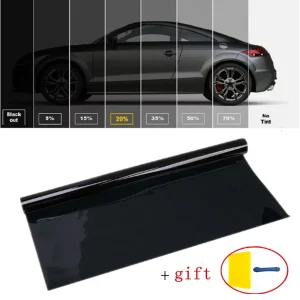 Nano Carbon Uncut Roll Window Tint Film 5% 15% 25% 35% VLT Car Home Office Vetro Nero Pellicola Solare UV Parabrezza Parasole Rotolo