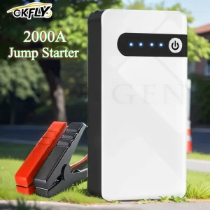 GKFLY Avviatore di Emergenza Portatile per Auto 12V 2000A, Caricabatterie Booster per Auto, Dispositivo di Avviamento di Emergenza 44.4Wh Power Bank