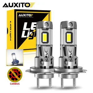AUXITO 2x Lampadina LED Canbus H7 22000LM 120W Senza errori 1:1 Mini Size Lampada frontale Wireless Super Bright 6500K Bianco H7 Faro