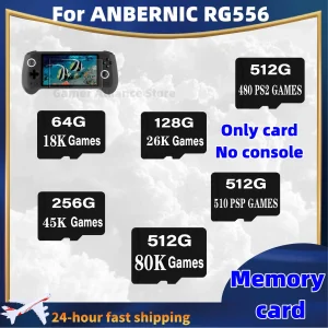 Per ANBERNIC RG556 Console di gioco retrò portatile Scheda di memoria Scheda SD Scheda TF 512G 60000 Giochi 512G 480 Giochi PS2 510 Giochi PSP