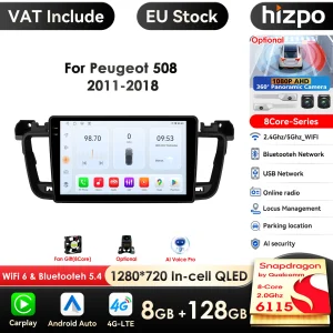 9 ”10.33” 7862 schermo QLED 2din Android autoradio lettore Video multimediale per Peugeot 508 508 SW 2011-2018 GPS Carplay 4G RDS